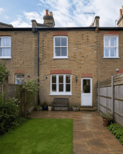 Original rear garden and brick elevation before house extension