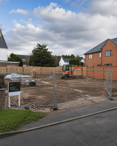 Site setup and groundworks preparation for new build home